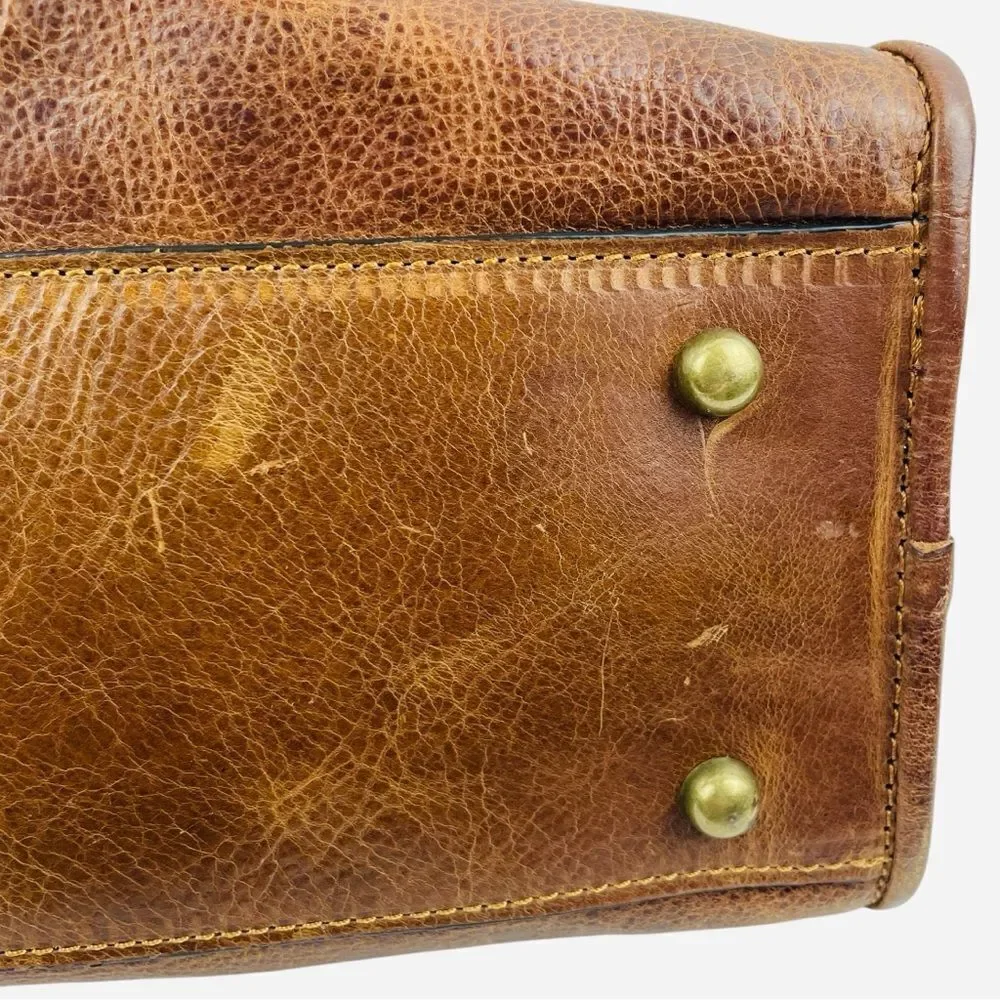 Patricia Nash Taurina Tooled Italian Leather Paris Satchel Purse Handbag Studded
